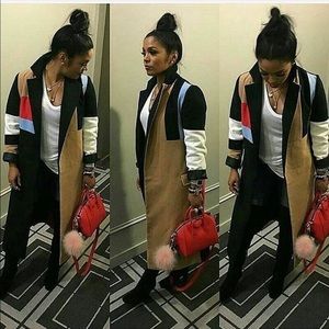 Long Multi Color Trench Coat